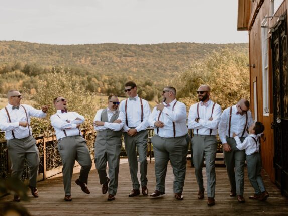Rustic barn wedding setup with elegant decor and lighting